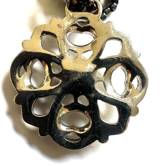 Cookie Lee irridescent beaded multi strand pendant necklace - Picture 8 of 10